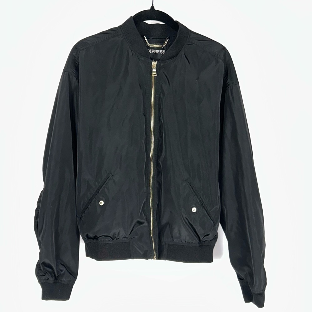 Express Bomber Jacket Full Zip Long Sleeve Light Weight Classic Fit Outerwear